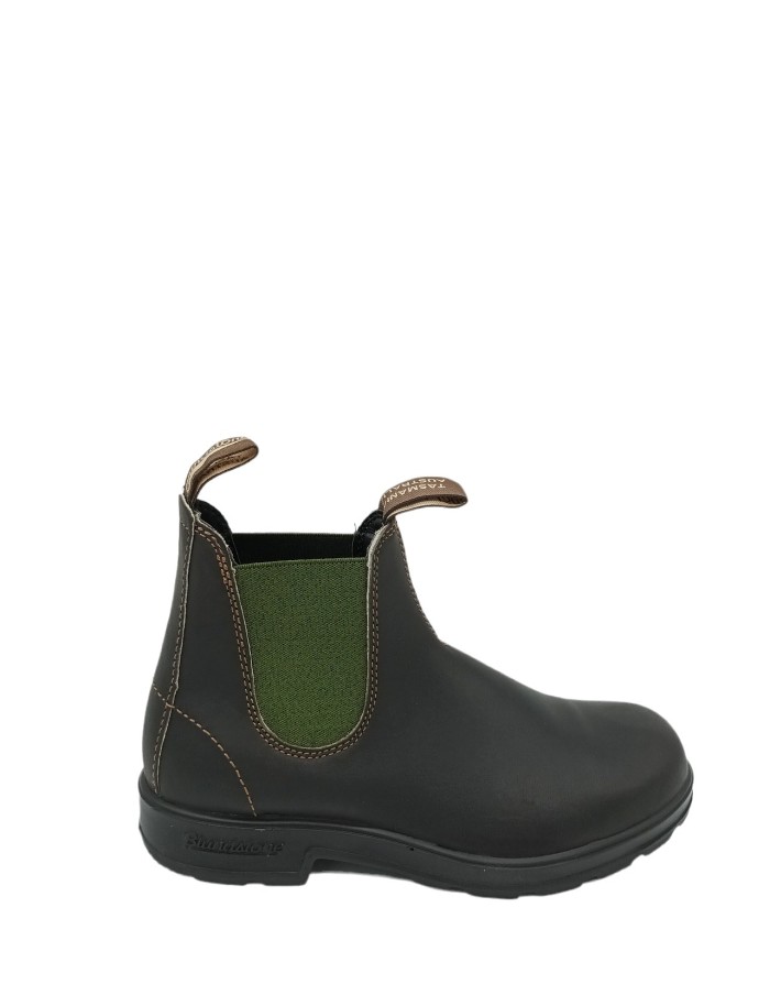 BLUNDSTONE 519, BEATLES IN VITELLO INGRASSATO COLORE BROWN CON ELASTICI  LATERALI COLORE OLIVA, FONDO GOMMA VULCANIZZATO