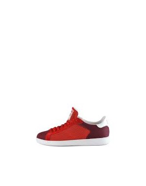 BRIMARTS-411054  SNEAKER LACCI IN  TESSUTO COLOR ROSSO, FONDO GOMMA
