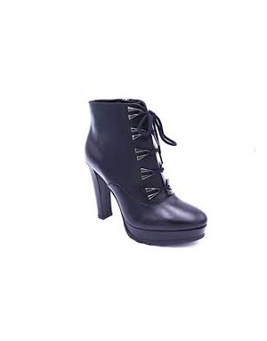 ALBANO 7032 TRONCHETTO LAMPO E LACCI TIPO PEDULA, TACCO FASCIATO 10CM CON PLATEAU,FONDO CARRO