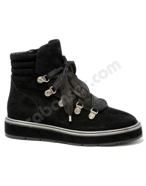 ALTRAOFFICINA T2207X Polacco TOMAIA IN CAMOSCIO NERO CON STRASSE CRISTAL LATERALI GUARDOLO LAMINATO ACCIAIO FONDO ZEPPA 3CM