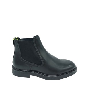 AMBITIOUS 12262 BEATLES IN VITELLO COLORE NERO CON ELASTICI IN TINTA, FONDO GOMMA