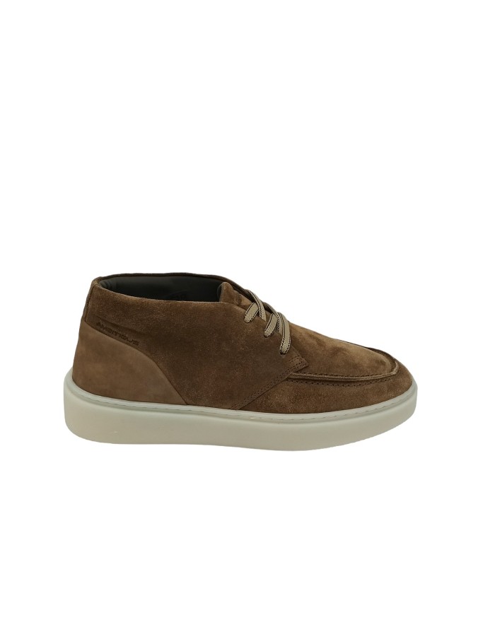 AMBITIOUS 13144 POLACCO LACCI CON VASCHETTA, TOMAIA IN CAMOSCIO INGRASSATO COLORE TABACCO, FONDO GOMMA MIELE