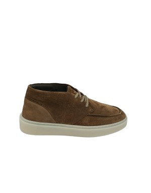 AMBITIOUS 13144 POLACCO LACCI CON VASCHETTA, TOMAIA IN CAMOSCIO INGRASSATO COLORE TABACCO, FONDO GOMMA MIELE