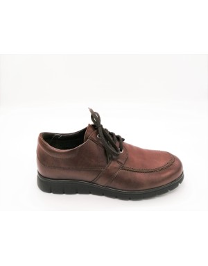 ANTICA CUOIERIA 19603 - F -M80 DERBY LACCI IN VITELLO COLORE MARRONE,FONDO GOMMA EXTRA LIGHT CON VALVOLA DI TRSPIRAZIONE