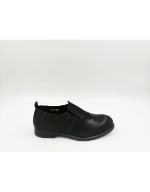 ANTICA CUOIERIA 20786 SLIP-ON UOMO, TOMAIA IN VITELLO MILLEFORI COLOR NERO, FONDO GOMMA