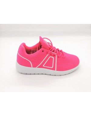 ASFVALT SUPER YARKNIT SNEAKER DONNA LACCI, TOMAIA IN TESSUTO MILLEFORI COLORE FUXIA/BIANCO,  FONDO EXTRA LIGHT