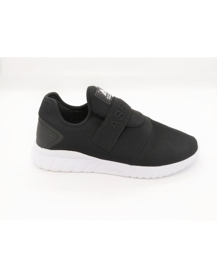 ASFVLT ARV001 SNEAKER STRAPPO IN NEOPRENE E TESSUTO MILLEFORI COLORE NERO,FONDO EXTRA LIGHT