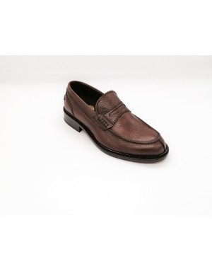 B.J.DEWIDSON 1545.371,MOCASSINO COLLAGE IN VITELLO CHICCO DI RISO COLORE MARRONE,DOPPIO FONDO CUOIO CON INSERTO GOMMA