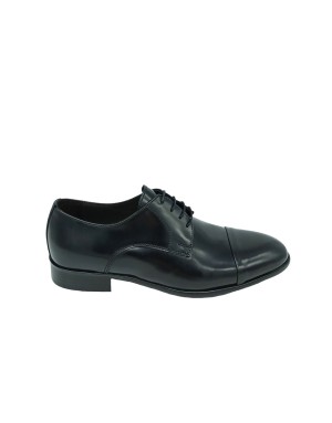 B.J.DEWIDSON 1631 STRINGATA DERBY CON PUNTINA, TOMAIA IN VITELLO SPAZZOLATO COLORE NERO, FONDO CUOIO