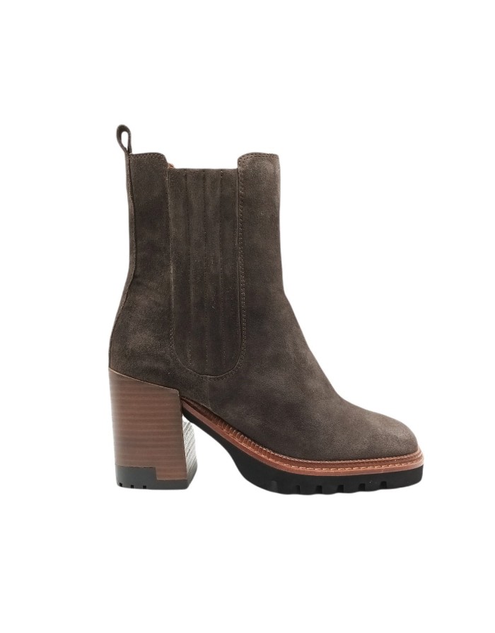 BRUNO PREMI BC4701X TRONCHETTO IN CAMOSCIO COLORE T.MORO, LAMPO LATERALE, TACCO OCM CON PLATEAU, FONDO MICRO CARRO CON GUARDOLO