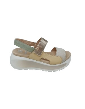 CALLAGHAN  SANDALO DUE FASCE, FASCIA SUPERIORE CON STRAPPO, TOMAIA IN CAMOSCIO, VITELLO E LAMIONATO MULTICOLOR, FONDO GOMMA EXT