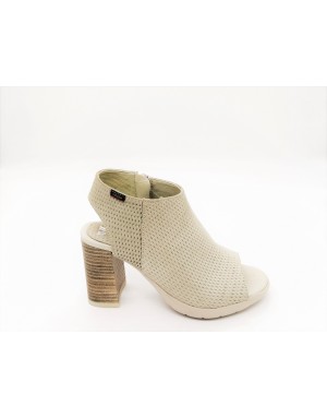 CALLAGHAN 21202 SANDALO ACCOLLATO IN NABUK MILLEFORI COLORE GHIACCIO, TACCO 7 CM CON PLATEAU,FONDO GOMMA