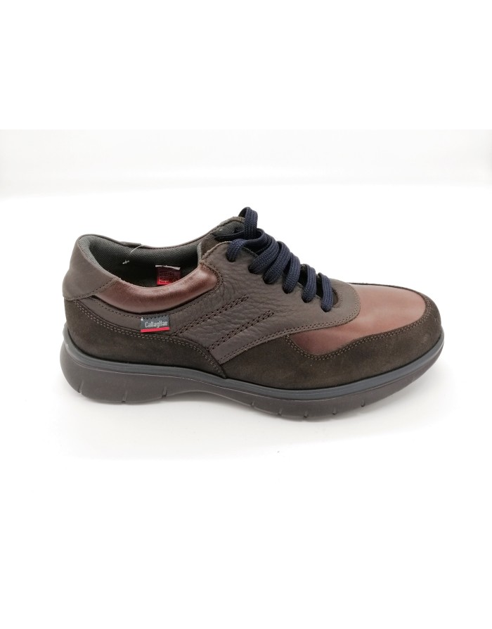 CALLAGHAN 88310 SNEAKER LACCI IN VITELLO E CAMOSCIO COLORE MARRONE,FONDO GOMMA EXTRA LIGHT