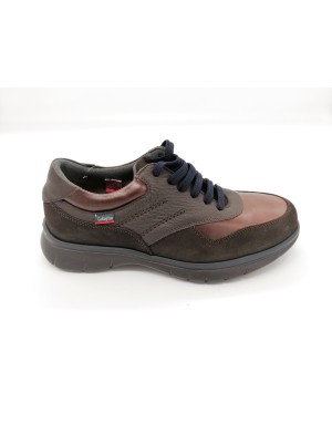 CALLAGHAN 88310 SNEAKER LACCI IN VITELLO E CAMOSCIO COLORE MARRONE,FONDO GOMMA EXTRA LIGHT