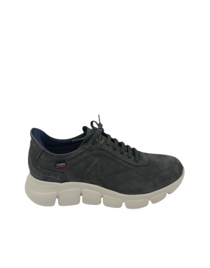 CALLAGHAN SNEAKER LACCI IN NABUK INGRASSATO COLORE GRIGIO, FONDO GOMMA EXTRA LIGHT BOLLE