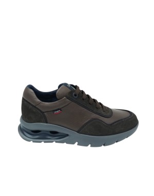 CALLAGHAN SNEAKER LACCI IN VITELLO E CAMOSCIO COLORE CAFFE'/MARRONE, FONDO GOMMA EXTRA LIGHT CON AMMORTIZZATORE AL TALLONE