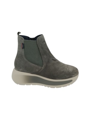 CALLAGHAN STIVALETTO LISCIO IN CAMOSCIO INGRASSATO COLORE GRIGIO, LAMPO ED ELASTICO LATERALE, FONDO GOMMA EXTRA LIGHT BICOLOR 5
