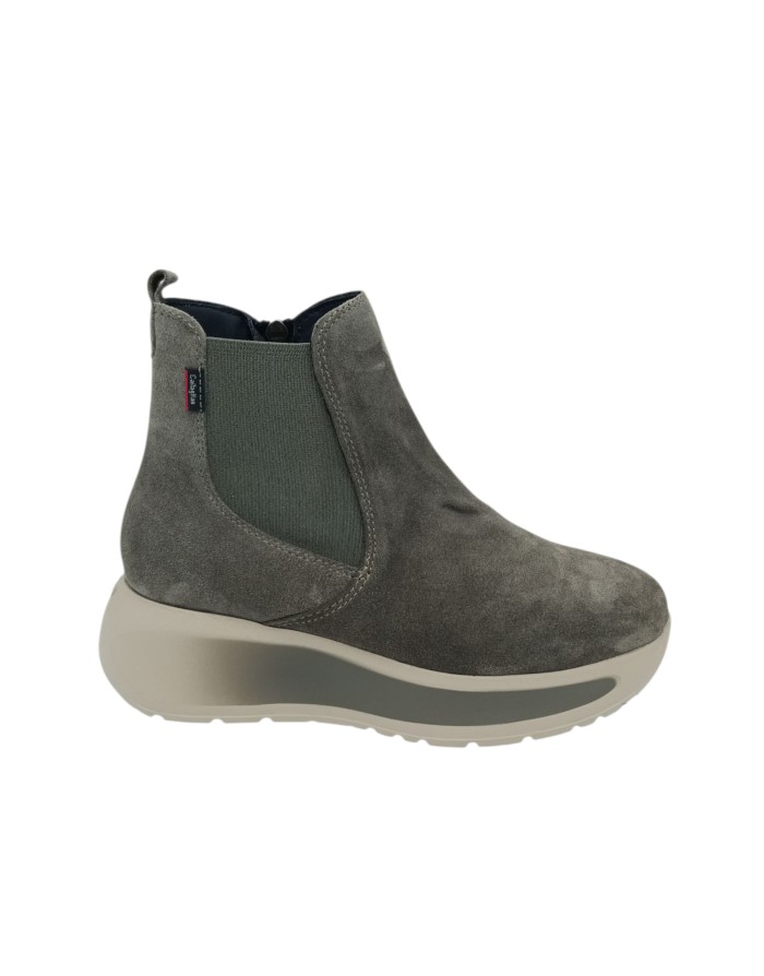 CALLAGHAN STIVALETTO LISCIO IN CAMOSCIO INGRASSATO COLORE GRIGIO, LAMPO ED ELASTICO LATERALE, FONDO GOMMA EXTRA LIGHT BICOLOR 5