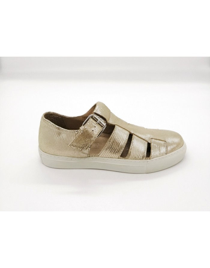 CARMENS 37152 RAGNETTO IN VITELLO LAMINATO COLORE PLATINO,FONDO GOMMA