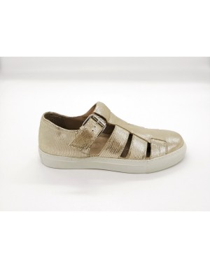 CARMENS 37152 RAGNETTO IN VITELLO LAMINATO COLORE PLATINO,FONDO GOMMA