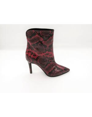 CIMADAMORE 438 TRONCHETTO A TUBO IN PITONE COLORE BORDO',TACCO FASCIATO 8,5CM,FONDO GOMMA