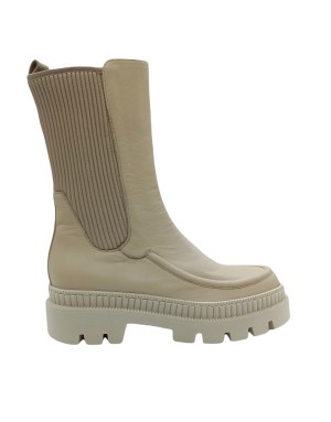 CIMADAMORE 813 ANFIBIO  CON VASCHETTA E PELLE ELASTICIZZATA SUL GAMBALE, TOMAIA IN VITELLO COLORE WILD/BEIGE , FONDO GOMMA CARR