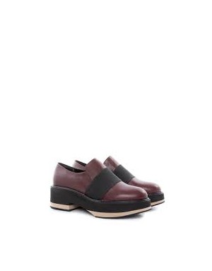 CIMADAMORE 906 SLIPON IN VITELLO COLORE BORDO', ELASTICO NERO SU ACCOLLO,FONDO ZEPPA/TACCO 5CM