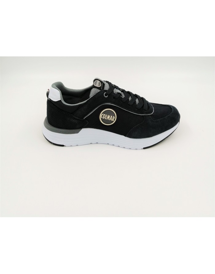 COLMAR TRAVIS TONES 007 NAVY/COLD GRAY SNEAKER LACCI TOMAIA CAMOSCIO E TESSUTO BLU CON PROFILO GRIGIO FONDO ZEPPA  GOMMA BIANCA