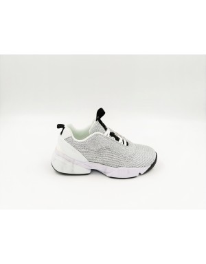 CROMIER 1C23 14937 SNEAKER LACCI DONNA, TOMAIA IN TESSUTO TECNICO LAMINATO COLORE ARGENTO, FONDO GOMMA MARMORIZZATO 4CM