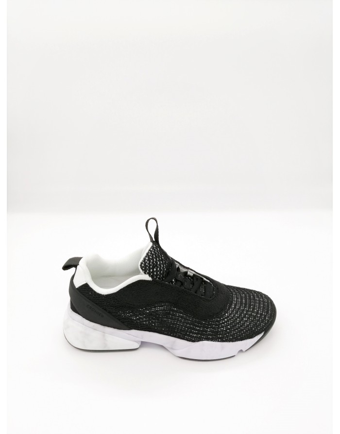 CROMIER 1C23 TECNO craft BLACK SNEAKER LACCI TOMAIA IN TESSUTO TECNICO COLORE NERO, FONDO GOMMA MARMORIZZATO 4CM