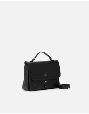 CUOIERIA FIORENTINA BORSA CARTELLA GRANDE IN VITELLO BOTTALATO COLORE NERO, CHIUSURA CON PATTA, DUE SCOMPARTI, MANICO E TRACOLL