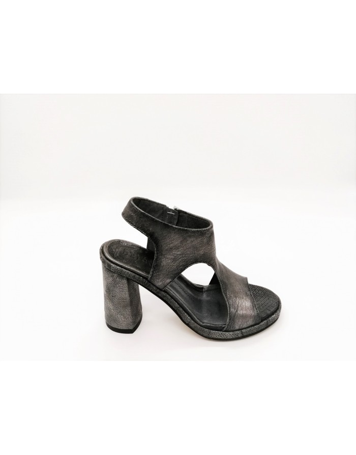 DEI COLLI ROOF 1001 SANDALO ACCOLLATO IN VITELLO INVECCHIATO COLORE ANTRACITE, TACCO 7 CM CON PLATEAU