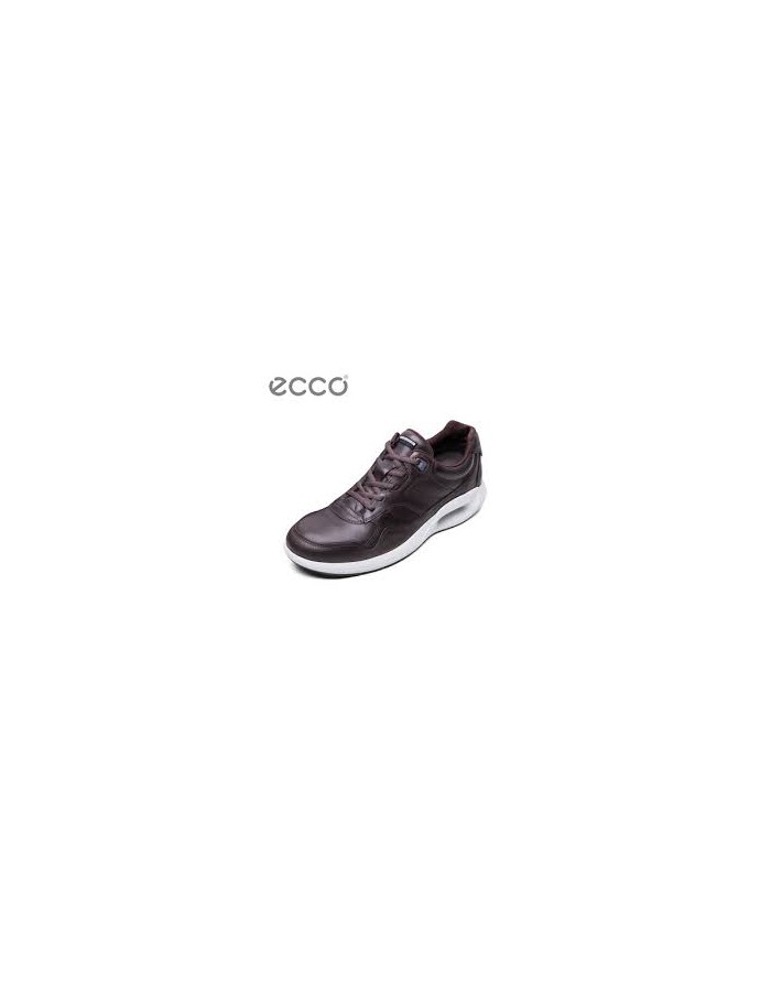 ECCO 440004 SNEAKER IN VITELLO COLORE T.MORO, FONDO GOMMA AVORIO