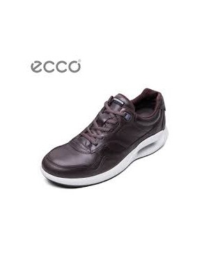ECCO 440004 SNEAKER IN VITELLO COLORE T.MORO, FONDO GOMMA AVORIO