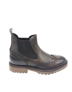 EXTON 9352, BEATLES DUILIO CODA DI RONDINE, TOMAIA IN VITELLO INGRASSATO COLORE CASTAGNO,ELASTICI LATERALI IN TINTA,  FONDO GOM