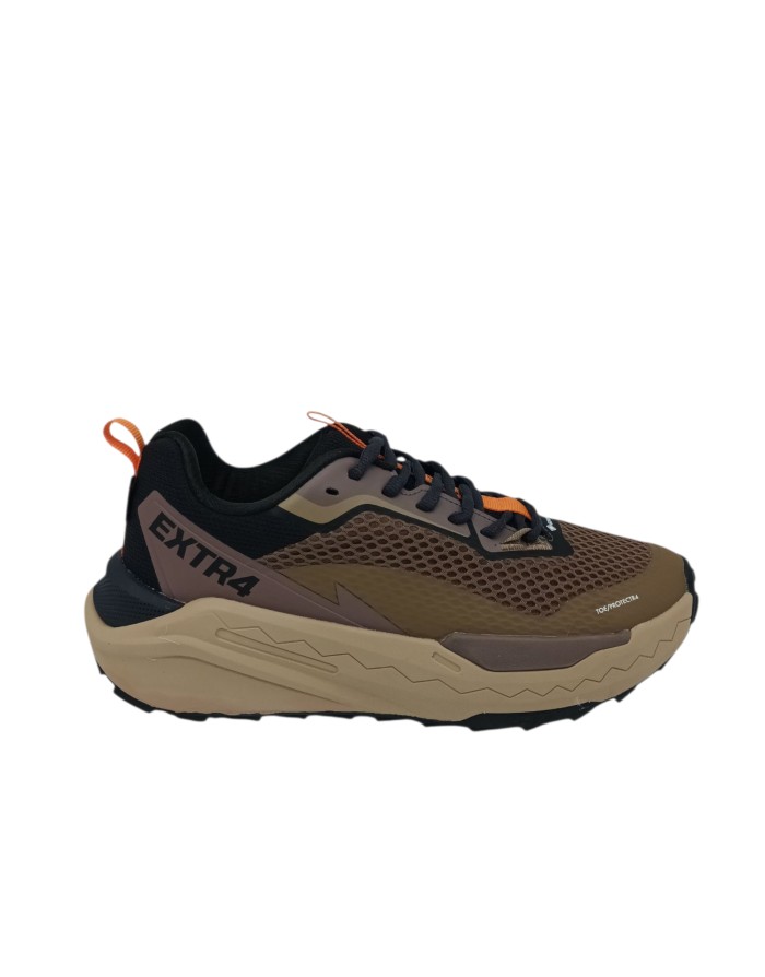 EXTR4 SNEAKER LACCI  TRAINING, TOMAIA IN TESSUTO TECNICO COLORE CUOIO-NERO, FODERA GORETEX, FONDO GOMMA EXTRA LIGHT