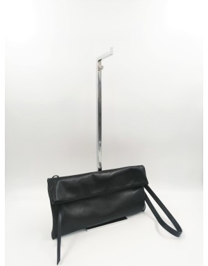 GIANNI CHIARINI BS 7085 19PE CMP POCHETTE MEDIA IN PELLE NERA CON TRACOLLA