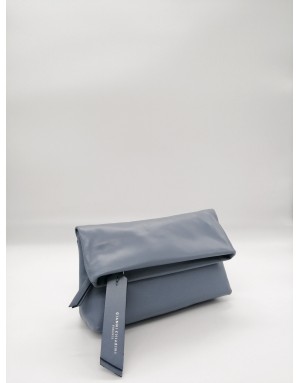 GIANNI CHIARINI BS 7377 NWS SOFT BLUE, BORSA PICCOLA IN VITELLO COLORE CIELO , PATTINA,LAMPO E TRACOLLA