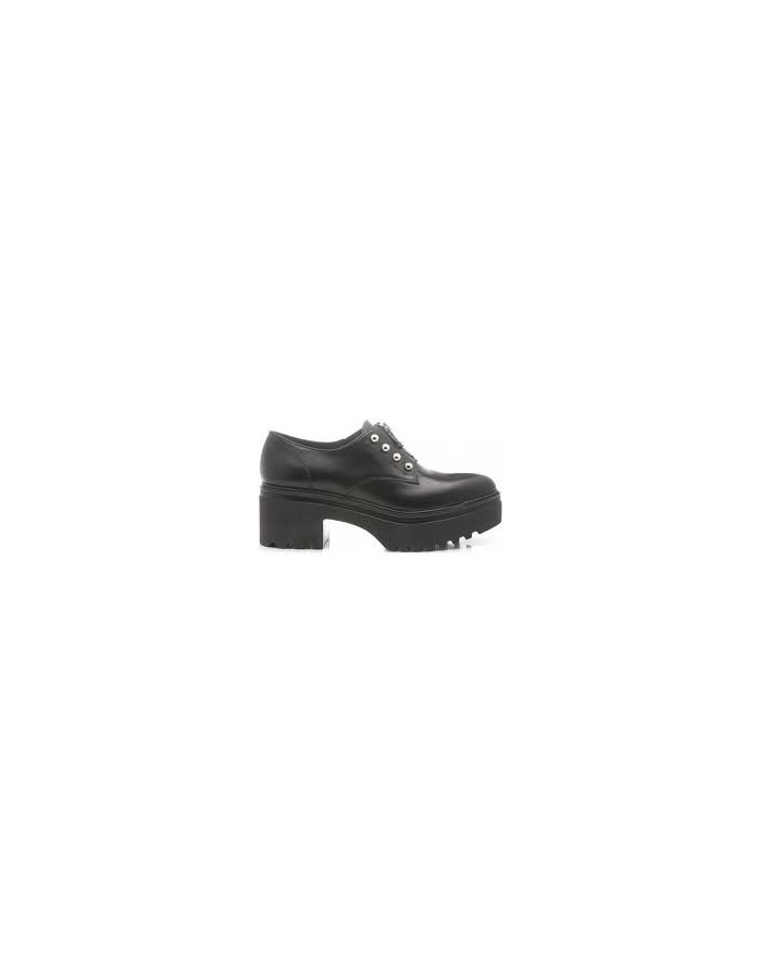 JANET SPORT 40785 SLIPON LAMPO CENTRALE,TOMAIA IN VITELLO COLORE NERO CON BORCHIE,FONDO GOMMA CARRO 5CM