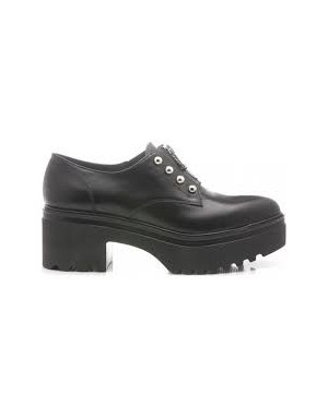 JANET SPORT 40785 SLIPON LAMPO CENTRALE,TOMAIA IN VITELLO COLORE NERO CON BORCHIE,FONDO GOMMA CARRO 5CM