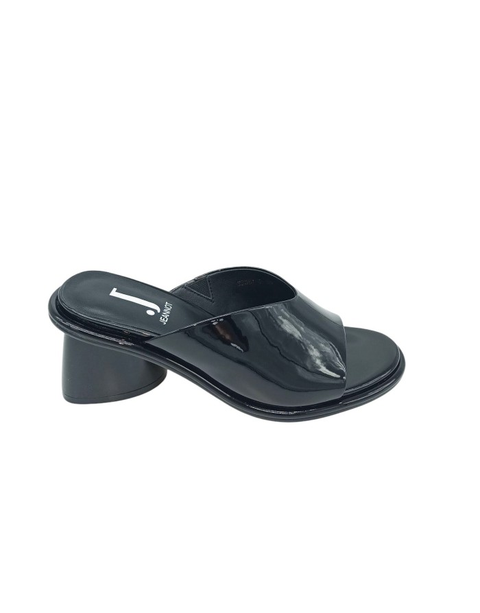 JEANNOT SABOT SPUNTATO  IN VERNICE COLORE NERO, TACCO IN ABS 6,5CM, FONDINO GOMMA