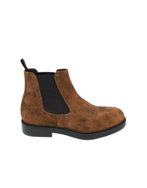 KEBO BEATLAS LISCIO IN CAMOSCIO INGRASSATO COLORE BRUCIATO, ELASTICI LATERALI T.MORO, FONDO GOMMA EXTRA LIGHT