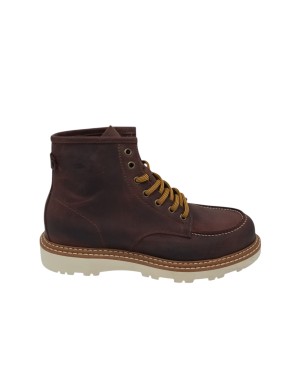 KEBO POLACCO STRINGATO CON VASCHETTA, TOMAIA IN NABUK INGRASSATO COLORE BORDEAUX, GUARDOLO CUOIO, FONDO GOMMA