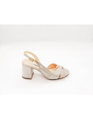 L'AMOUR 140 SANDALO 2 FASCE INCROCIATE IN CAMOSCIO LUX COLORE BEIGE,  TACCO 6 CM  F.CUOIO