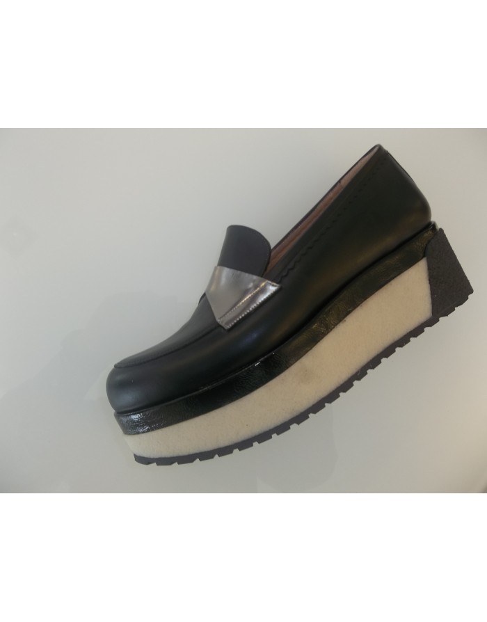 LA BLANC 130 MOCASSINO PELLE CON MORSETTO , FONDO ZEPPA