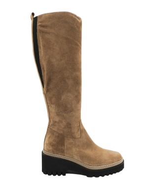 LA BLANC 350 STIVALE IN CAMOSCIO COLORE SAVANA, LAMPO LATERALE + ELASTICO POSTERIORE, GUARDOLO IN CUOIO, FONDO MICRO CARRO 6CM