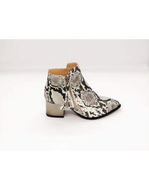 LA BLANC 370,TRONCHETTO TEXANO IN PITONATO COLORE ROCCIA,LAMPO LATERALE ESTERNA CON PENNACCHIO IN TINTA,FONDO GOMMA,TACCO LAMIN