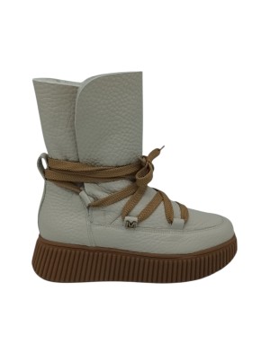 LORENZO MARI POLACCO IN VITELLO BOTTALATO COLORE AVORIO CON FODERA INTERNA IN MONTONE, FONDO GOMMA ZIGRINATO, 5CM