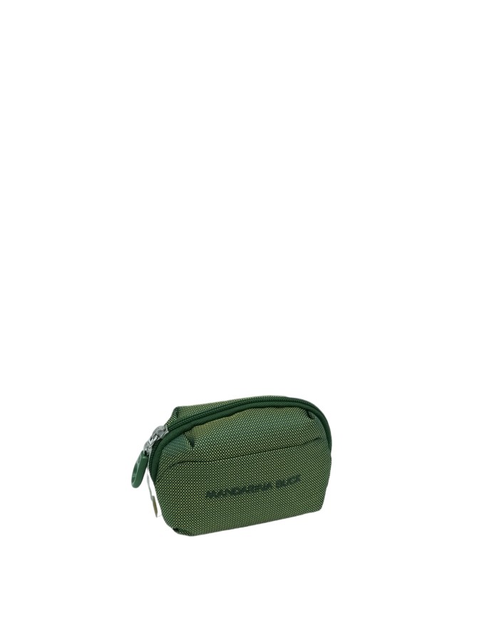MANDARINA DUCK QMR01 MD20 , BORSELLINO/PORTACHIAVI PICCOLO IN TESSUTO MD20 COLORE FOLIAGE GREEN, LAMPO CENTRALE