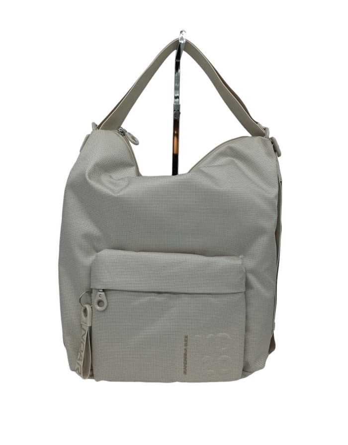 MANDARINA DUCK QMT09  MD20 HOBO, BORSA/ZAINO GRANDE IN TESSUTO MD20 COLORE AVORIO, LAMPO CENTRALE E TASCONE FRONTALE